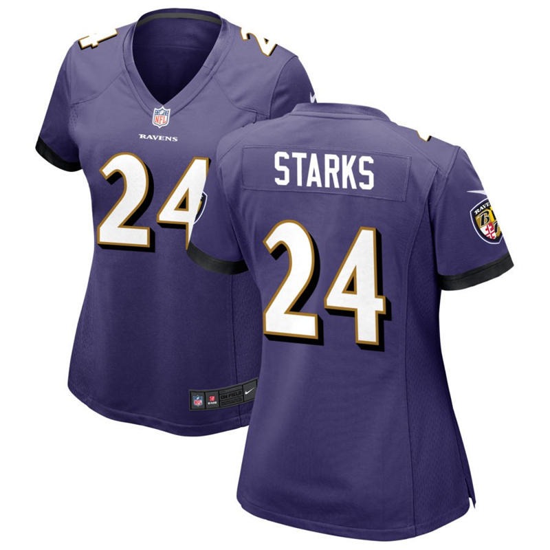 Womens Baltimore Ravens #24 Malaki Starks Nike Purple Limited Jersey