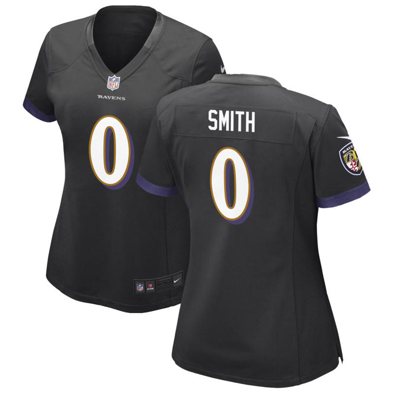 Women's Baltimore Ravens #0 Roquan Smith Nike Black Alternate Limited Jersey