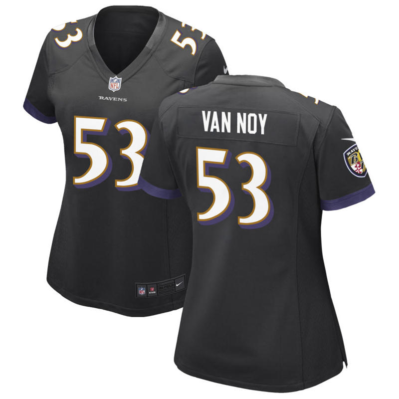 Women's Baltimore Ravens #53 Kyle Van Noy Nike Black Alternate Limited Jersey