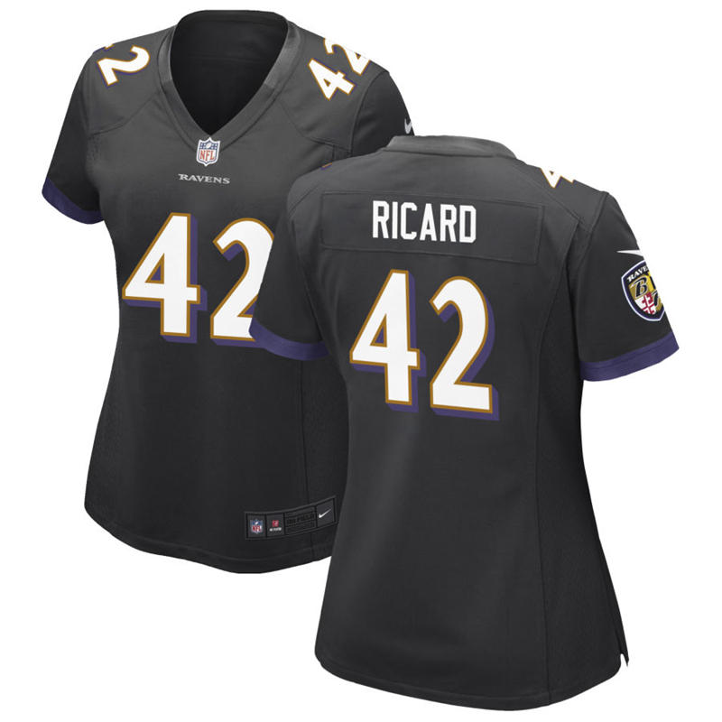 Womens Baltimore Ravens #42 Patrick Ricard Nike Black Alternate Limited Jersey