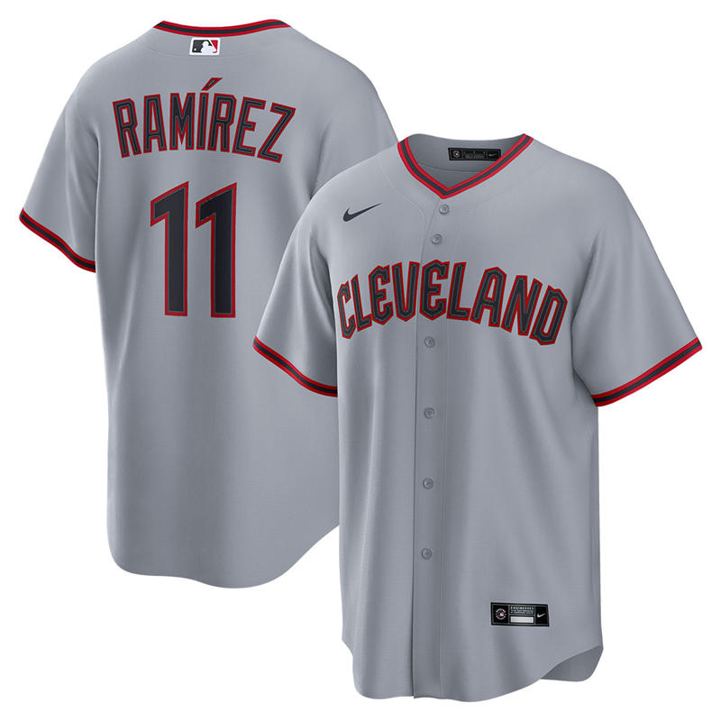 Youth Cleveland Guardians #11 Jose Ramirez Nike 2025 Gray Road Limited Player Jersey