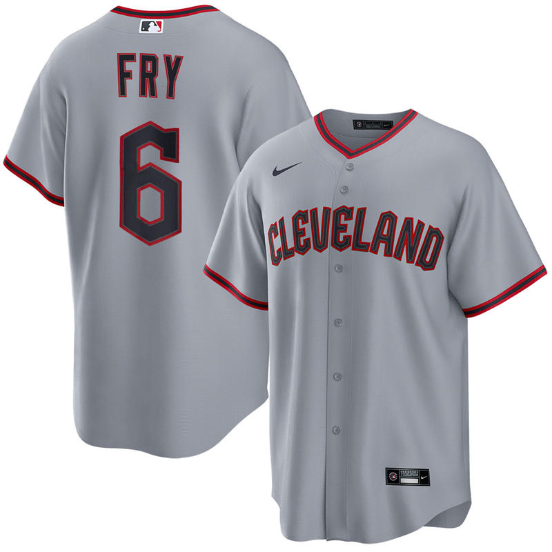 Mens Cleveland Guardians #6 David Fry Nike 2025 Gray Road Limited Player Jersey