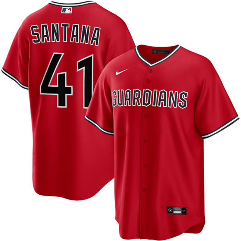 Mens Cleveland Guardians #41 Carlos Santana Nike 2025 Red Alternate Limited Player Jersey