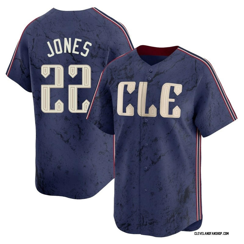 Mens Cleveland Guardians #22 Nolan Jones Nike Navy City Connect Limited Player Jersey