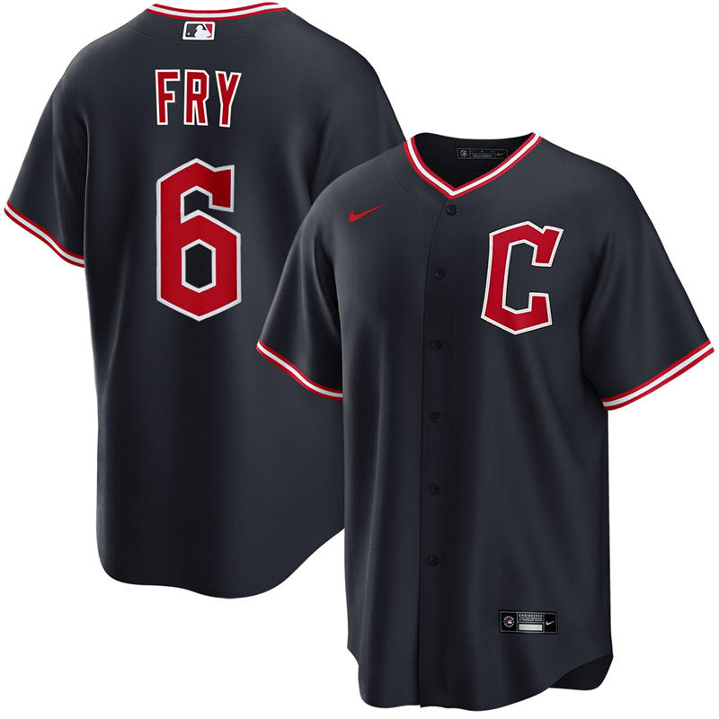 Mens Cleveland Guardians #6 David Fry Nike 2025 Navy Alternate Limited Player Jersey