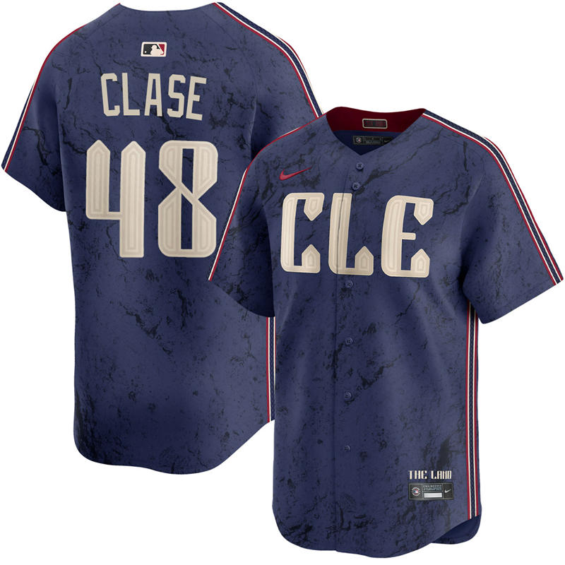 Mens Cleveland Guardians #48 Emmanuel Clase Nike Navy City Connect Limited Player Jersey
