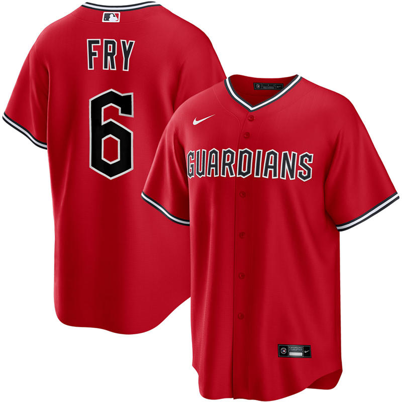 Mens Cleveland Guardians #6 David Fry Nike 2025 Red Alternate Limited Player Jersey