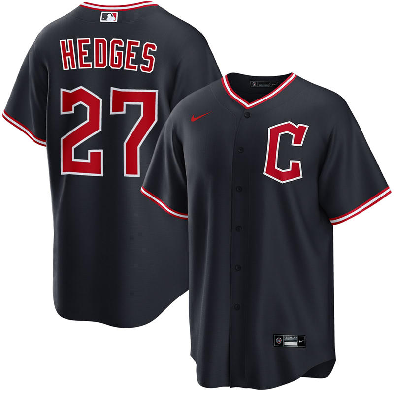 Mens Cleveland Guardians #27 Austin Hedges Nike 2025 Navy Alternate Limited Player Jersey