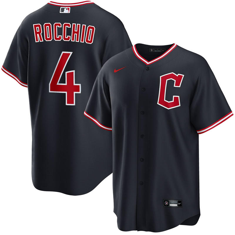 Mens Cleveland Guardians #4 Brayan Rocchio Nike 2025 Navy Alternate Limited Player Jersey