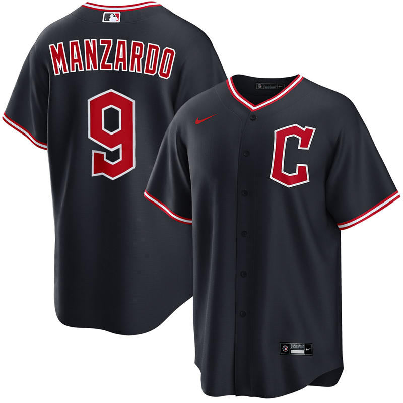 Mens Cleveland Guardians #9 Kyle Manzardo Nike 2025 Navy Alternate Limited Player Jersey