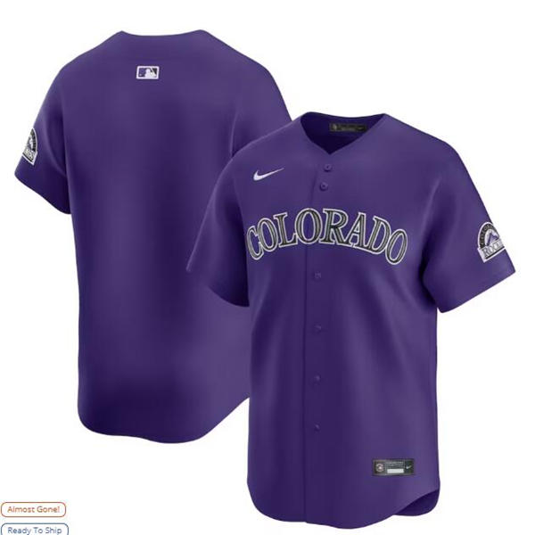 Men's Colorado Rockies Blank Nike Purple Alternate Vapor Limited Jersey