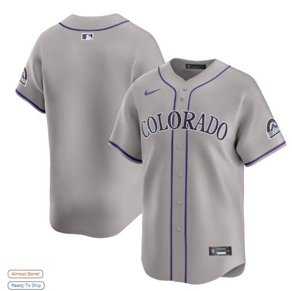 Men's Colorado Rockies Blank Nike Gray Road Vapor Limited Jersey