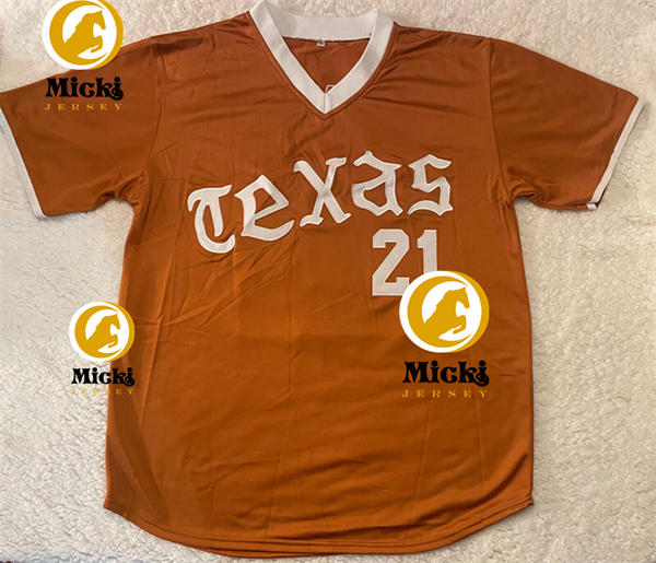 Mens Youth Womens Texas Longhorns Custom Orange Pullover Retro Baseball Jersey