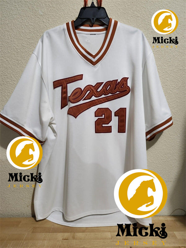Mens Youth Womens Texas Longhorns Custom White Pullover Retro Baseball Jersey