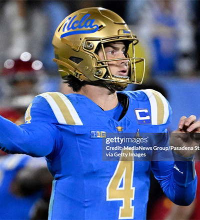 Mens Youth UCLA Bruins #4 Ethan Garbers BIG Blue College Football Game Jersey