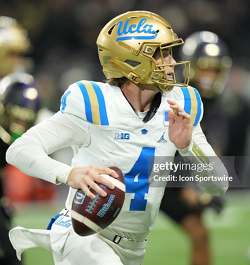 Mens Youth UCLA Bruins #4 Ethan Garbers BIG White College Football Game Jersey