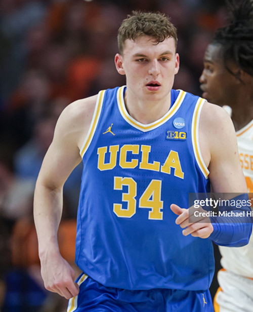 Mens Youth UCLA Bruins #10 Lazar Stef34 Tyler Bilodeau 2025 BIG Royal College Basketball Game Jersey