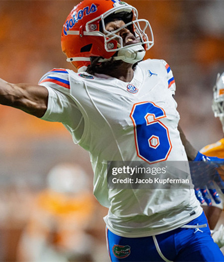 Mens Youth Florida Gators #6 Elijhah Badger White College Football Game Jersey