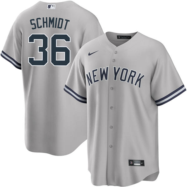 Mens New York Yankees #36 Clarke Schmidt Nike 2023 Gray With Name Away Limited Jersey