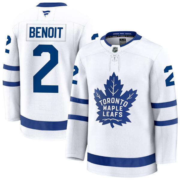 Men's Toronto Maple Leafs #2 Simon Benoit Fanatics Away White Player Jersey