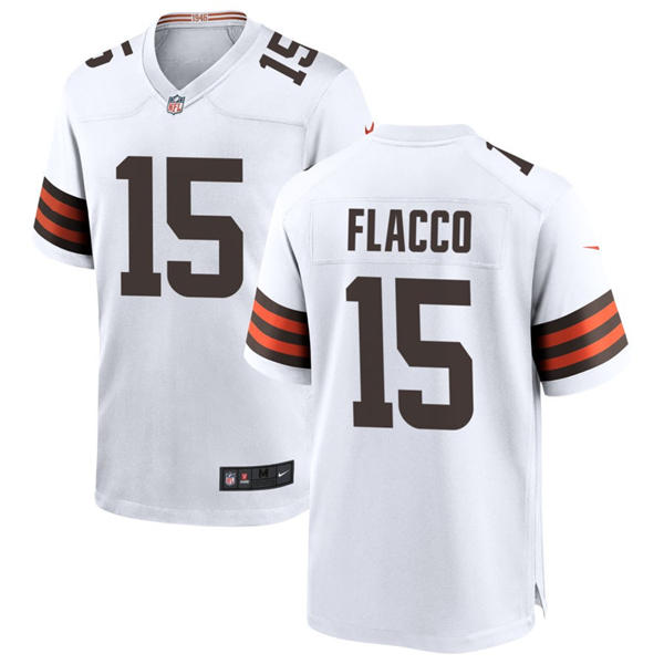 Youth Cleveland Browns #15 Joe Flacco Nike White Away Limited Jersey