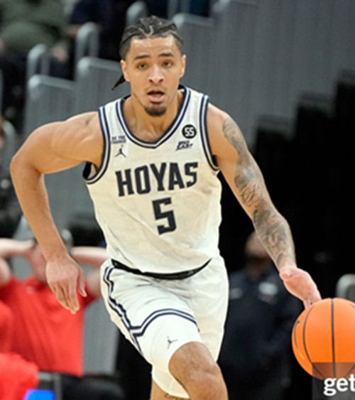 Mens Youth Georgetown Hoyas #5 Micah Peavy White College Basketball Game Jersey