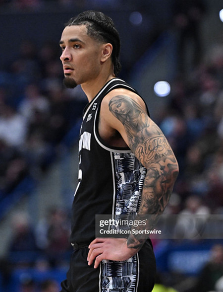 Mens Youth Georgetown Hoyas #5 Micah Peavy Black College Basketball Game Jersey