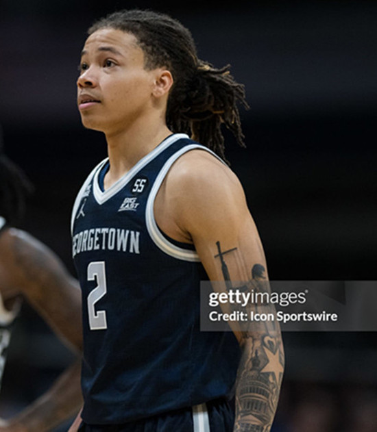 Mens Youth Georgetown Hoyas #2 Malik Mack Navy College Basketball Game Jersey