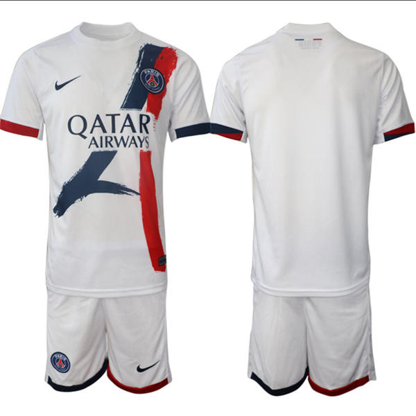 Mens Paris Saint-Germain 2025 White Away Custom Soccer Jersey kit