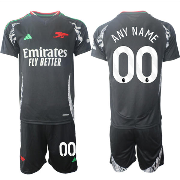 Mens Arsenal FC Custom 2025 Black Away Soccer Jersey kit