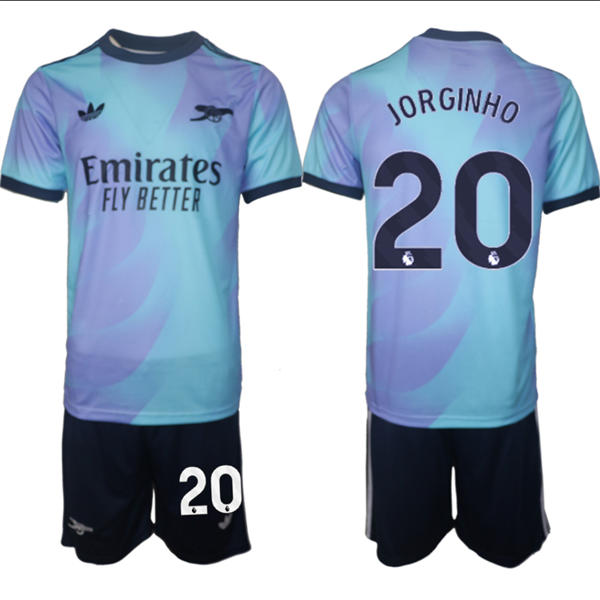 Mens Arsenal FC #20 Jorginho 2025 Aqua Third Soccer Jersey kit