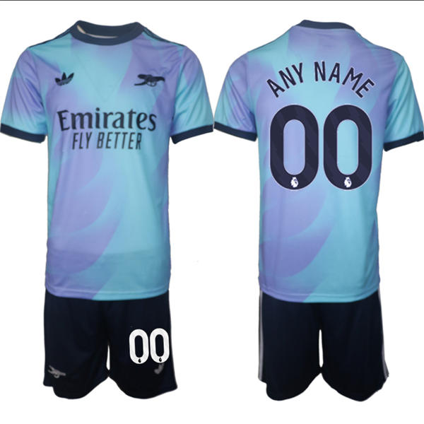 Mens Arsenal FC Custom 2025 Aqua Third Soccer Jersey kit