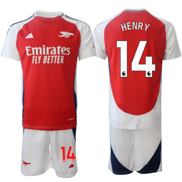 Mens Arsenal FC #14 Thierry Henry 2025 Red Home Soccer Jersey kit