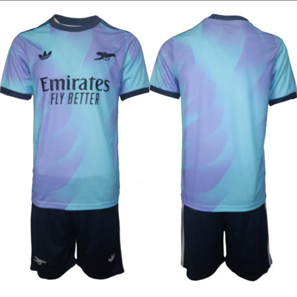 Mens Arsenal FC Blank 2025 Aqua Third Soccer Jersey kit