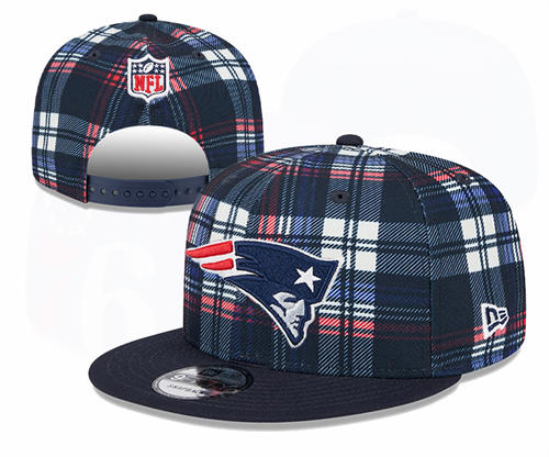 NFL New England Patriots navy grid Snapback Hat YD2503211 (1)