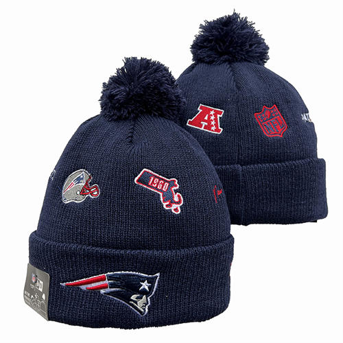 NFL New England Patriots navy 1960 Anniversary Cuffed Pom Knit Hat YD2503212 (5)