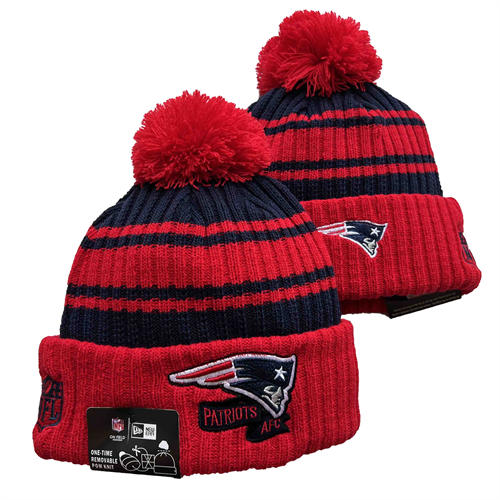 NFL New England Patriots red navy Cuffed Pom Knit Hat YD2503212 (15)
