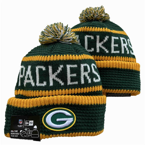 NFL Green Bay Packers green yellow with colorful Cuffed Pom Knit Hat YD2503212 (12)