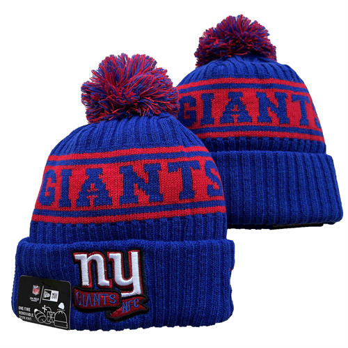 NFL New York Giants Blue red with colorful Cuffed Pom embroidered Knit Hat YD2503211  (4)