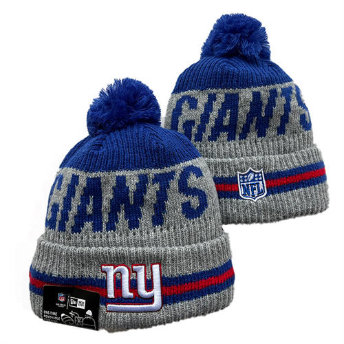NFL New York Giants gray Blue Cuffed Pom Knit Hat YD2503211  (11)