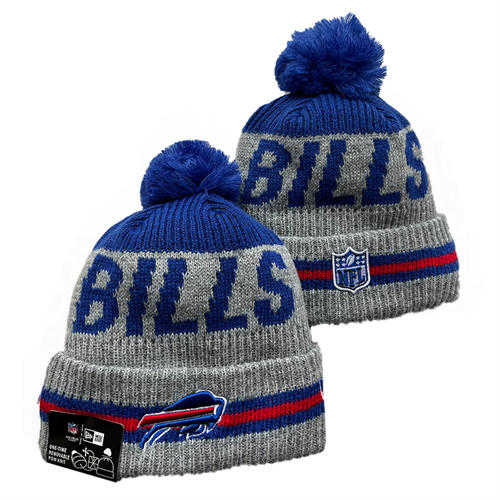 NFL Buffalo Bills gray royal Cuffed Pom Knit Hat YD2503212 (7)