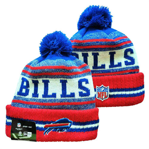 NFL Buffalo Bills red white blue Cuffed Pom Knit Hat YD2503212 (9)