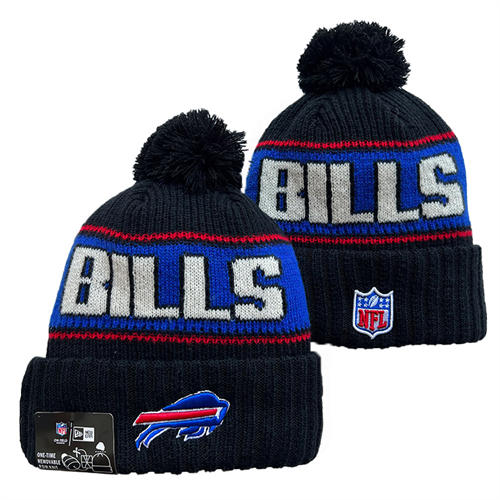 NFL Buffalo Bills navy blue white Cuffed Pom Knit Hat YD2503212 (15)