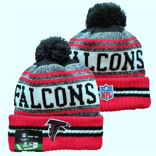 NFL Atlanta Falcons red white gray Cuffed Pom Knit Hat YD2503212 (8)