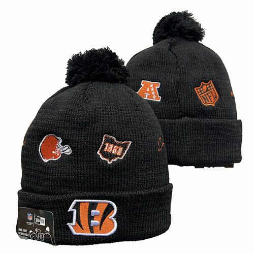 NFL Cincinnati Bengals black 1968 Anniversary Cuffed Pom Knit Hat YD2503212 (4)