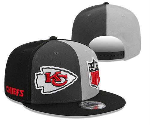 NFL Kansas City Chiefs black smokey gray multi-coloured Snapback Hat YD2503211 (2)