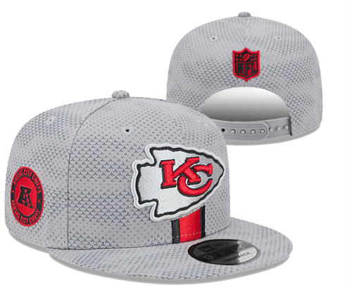 NFL Kansas City Chiefs gray Sideline AFC Snapback Hat YD2503211 (1)