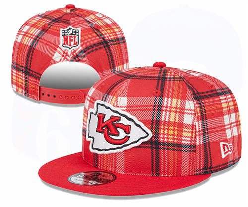 NFL Kansas City Chiefs red grid Snapback Hat YD2503211 (8)
