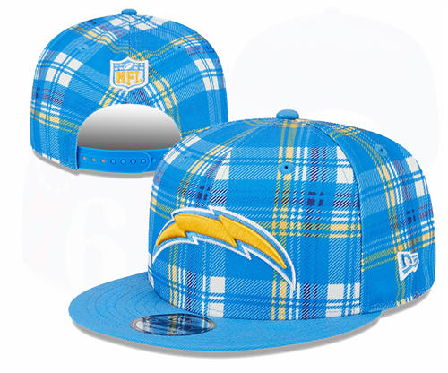 NFL Los Angeles Chargers Powder Blue Grid Snapback Hat YD2503211 (9)
