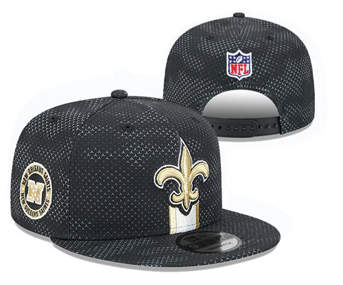 NFL New Orleans Saints black sideline NFC Snapback Hat YD2503211 (2)